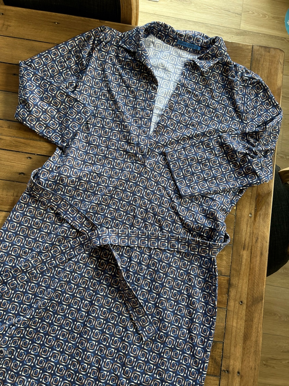 NWOT J.McLaughlin In the Wild Geo Calla Long Sleeve Navy Dress XL - Picture 10 of 14